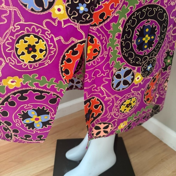 NATORI Vintage Silky Geometric Print Caftan Kaftan Nightgown Loungewear Retro M - Picture 11 of 15